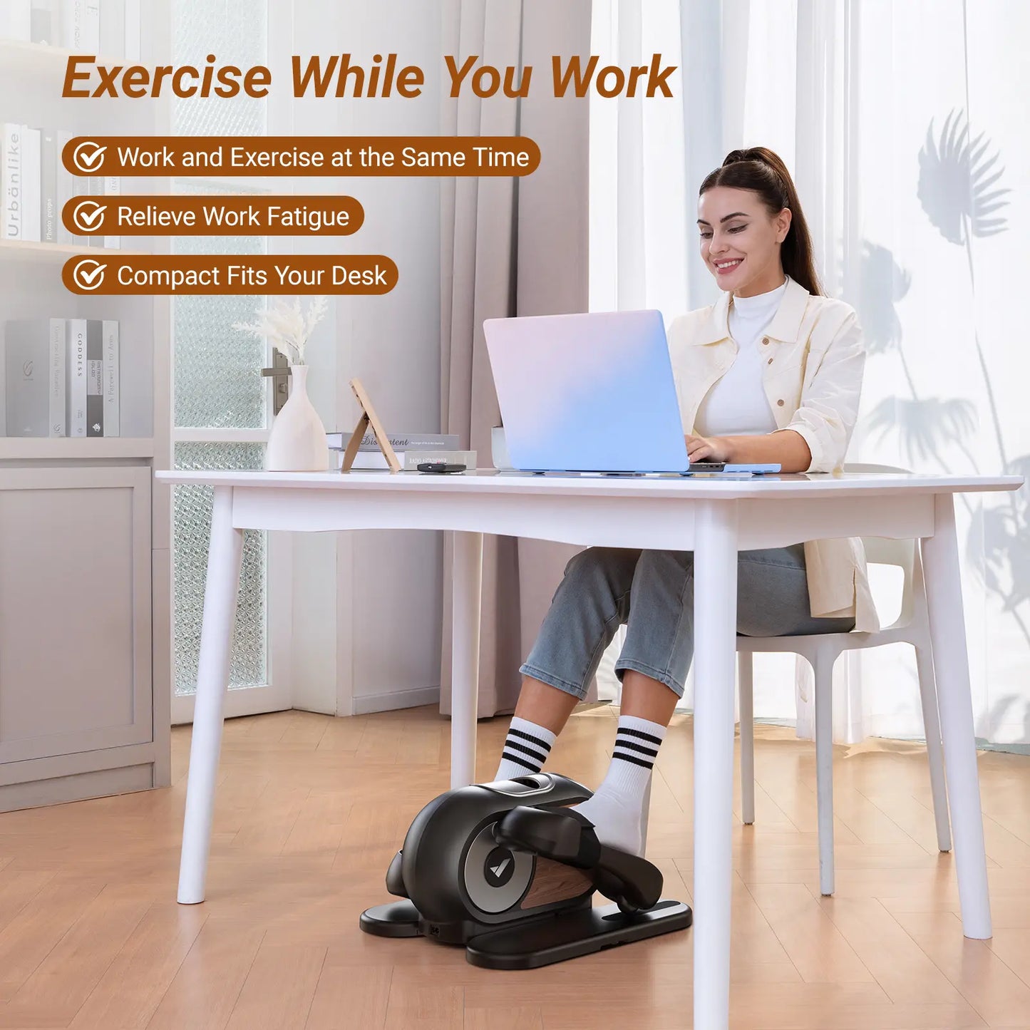 MERACH Under Desk Elliptical, Leg Exerciser While Sitting for Seniors