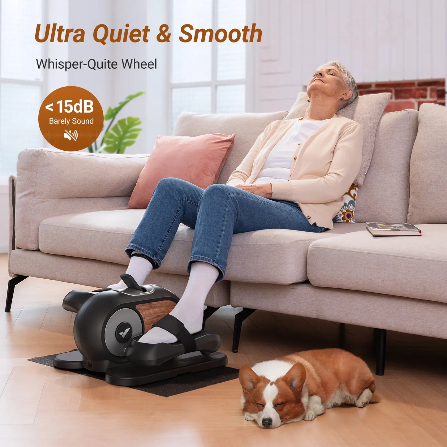 MERACH Under Desk Elliptical, Leg Exerciser While Sitting for Seniors