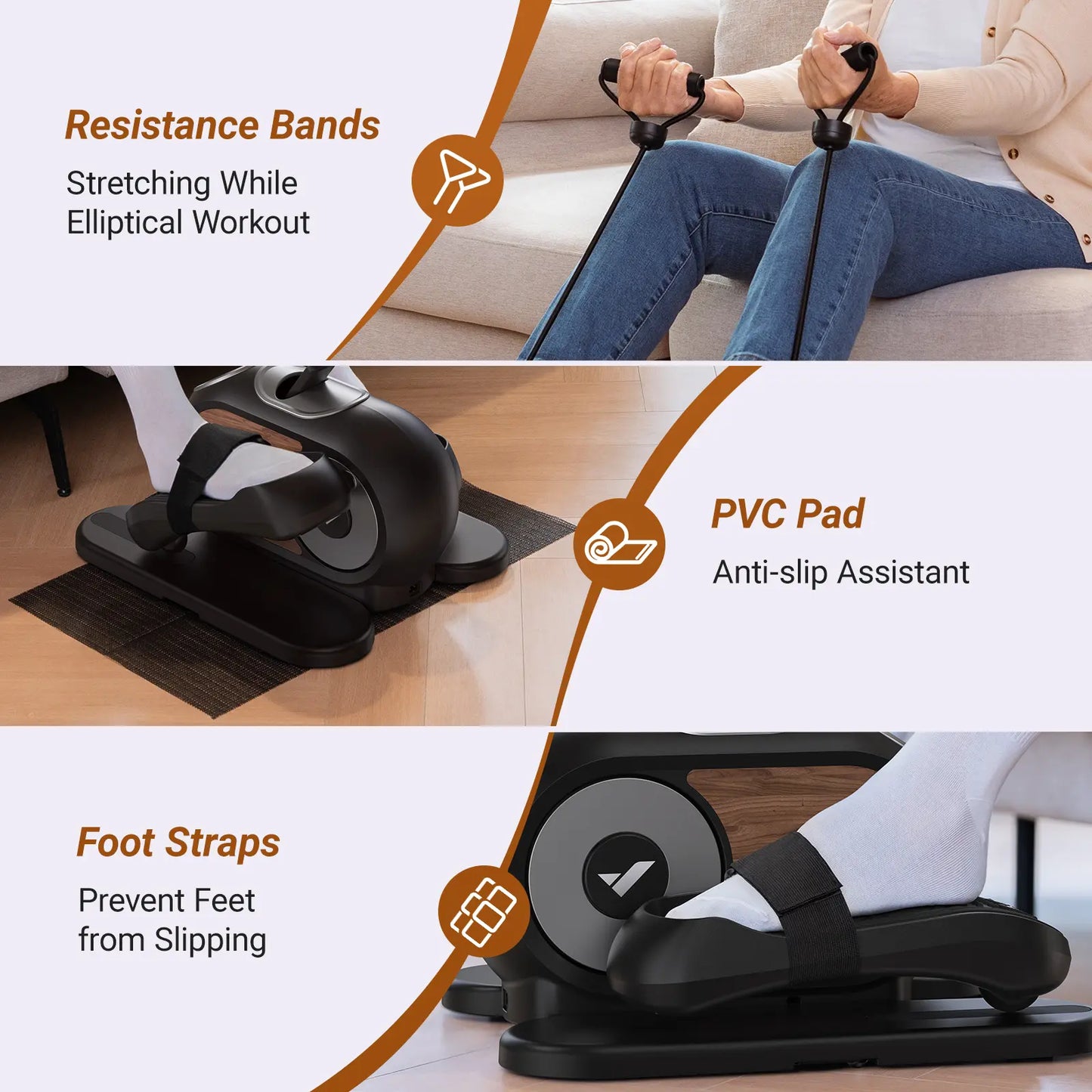 MERACH Under Desk Elliptical, Leg Exerciser While Sitting for Seniors